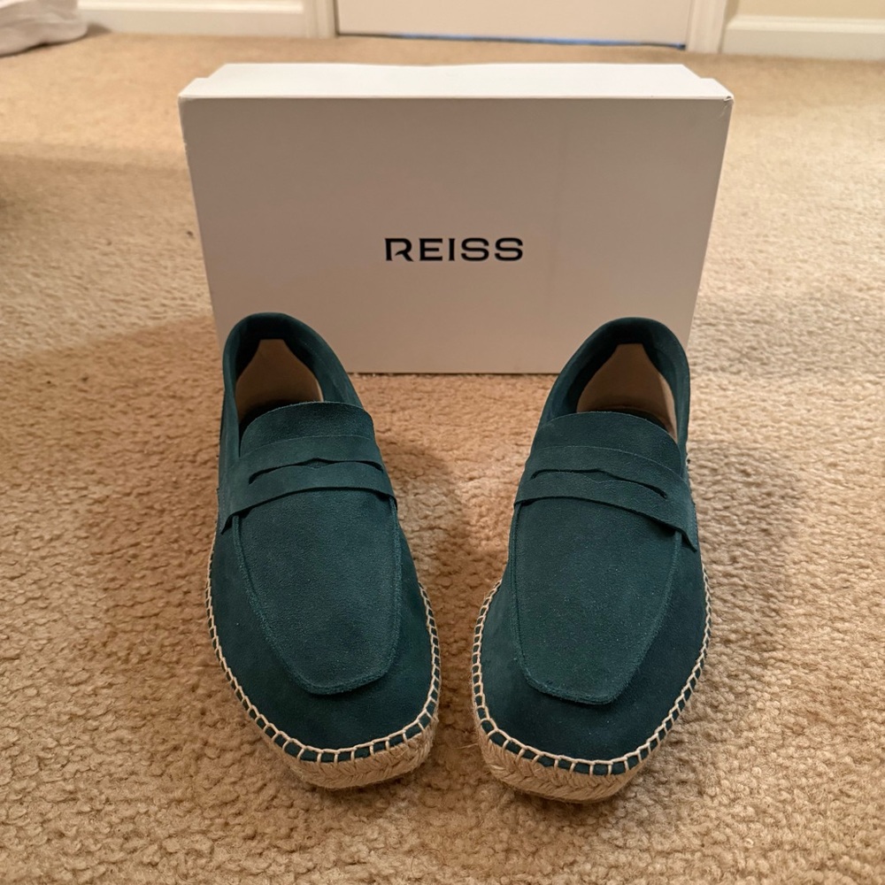Reiss Men's Green Suede Espadrilles - 10/43